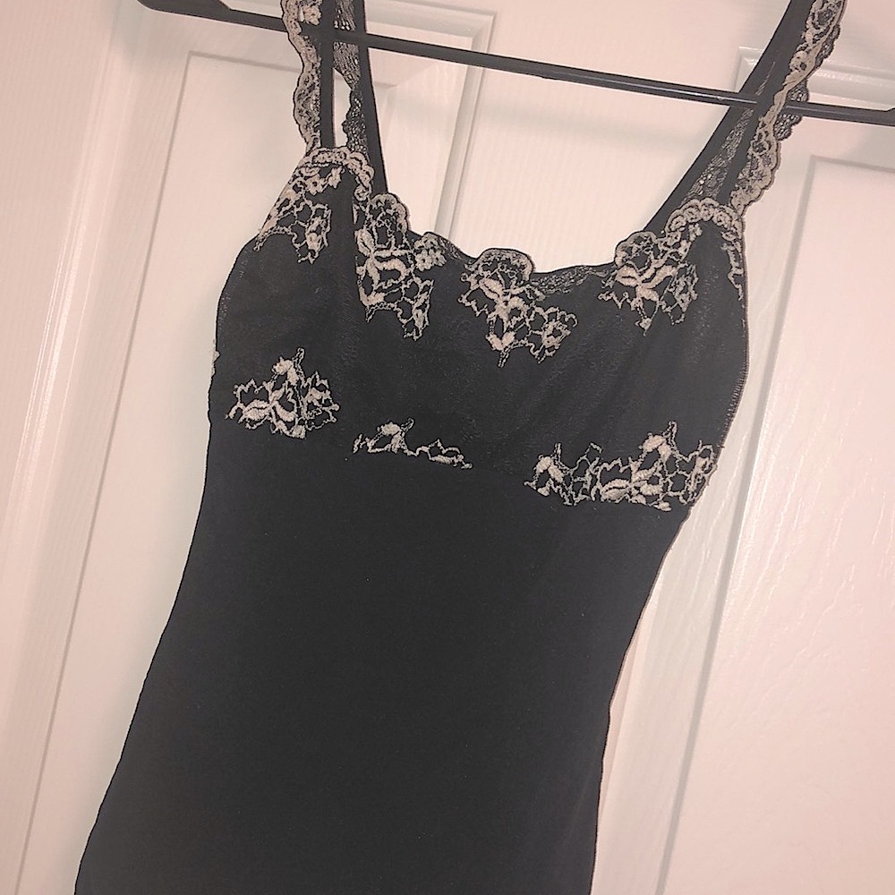 Cute Y2K Black mesh sheer floral tank top